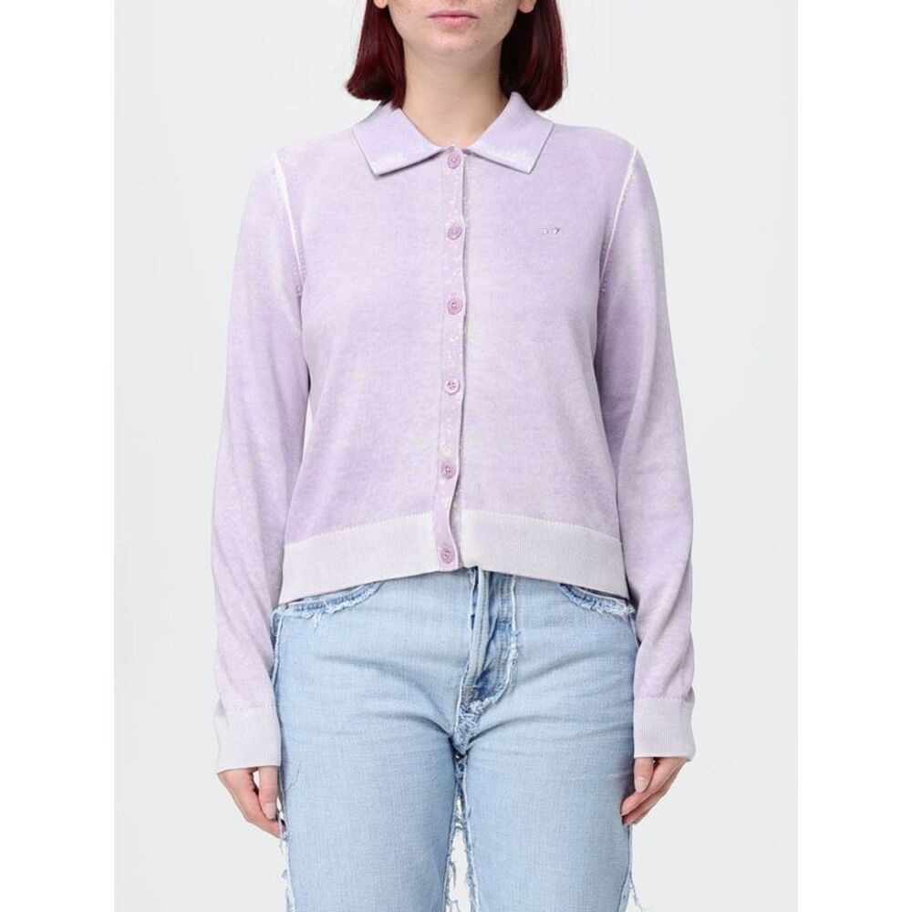 Diesel Women Long-Sleeved Cotton Polo Collar Cardigan Diesel